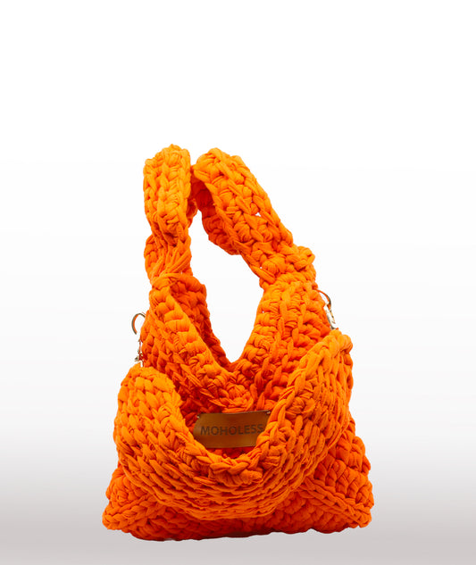 top bag crochet orange