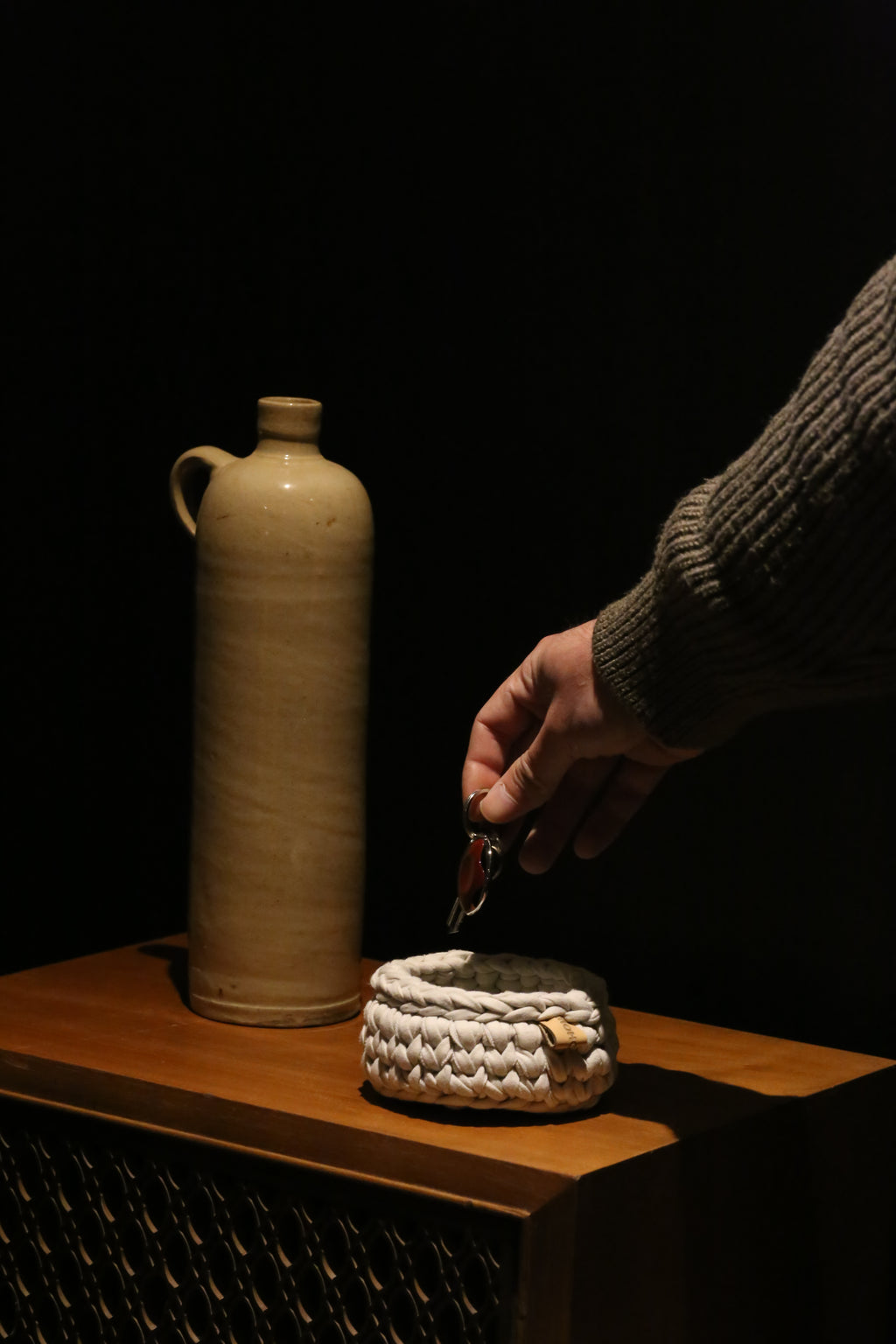 Vide poche crochet - Gris