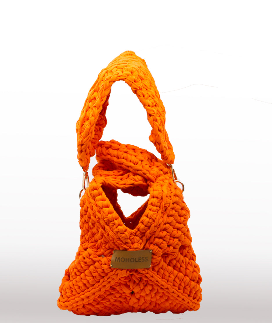 top bag orange crochet 4